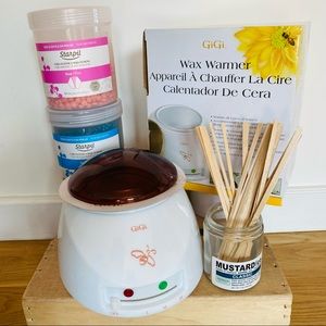 GiGi wax warmer, Starpill azul and pink wax